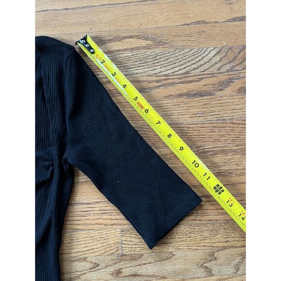 REFORMATION Black Ribbed Sweatheart Shirt Top Tee Women's Size Small - Picture 9 of 9